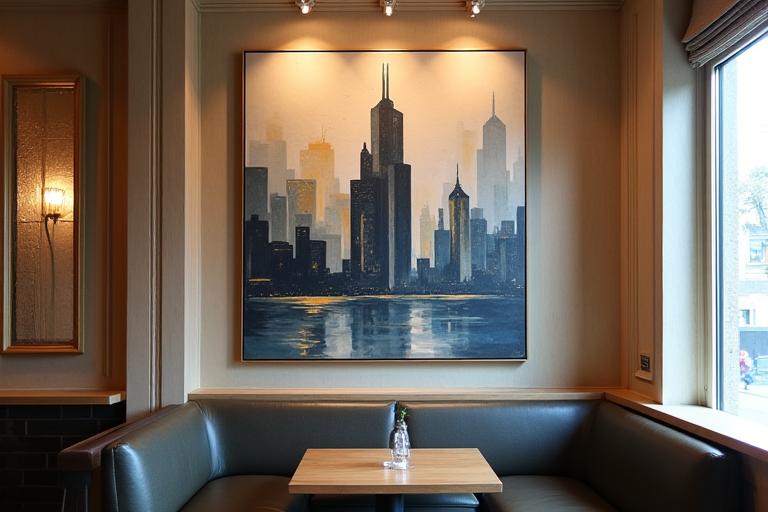 「都市の記憶」と題された現代アート作品