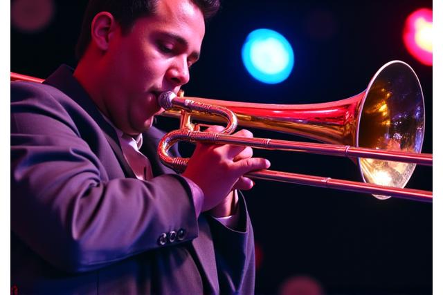 トロンボーン奏者のライブ写真
